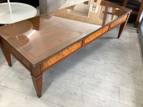 DREXEL HERITAGE (ドレクセルヘリテイジ) ローテーブル ブラウン 430 ガラス天板付