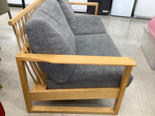 柏木工 (カシワモッコウ) 3人掛けソファー グレー×ナチュラル 275 ファブリック GECCA