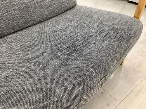 柏木工 (カシワモッコウ) 3人掛けソファー グレー×ナチュラル 275 ファブリック GECCA