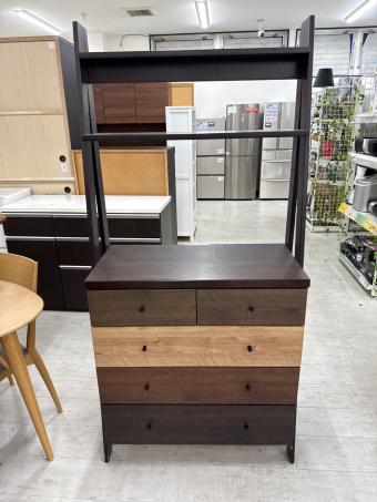 ニトリ チェストラック ブラウン×ナチュラル 274 4段 ランダム2