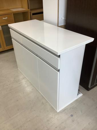 ニトリ キッチンカウンター ホワイト 243 3枚扉 引出付き