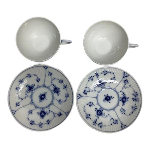 ROYAL COPENHAGEN (ロイヤル・コペンハーゲン) カップ&ソーサー ブルーフルーテッド・プレイン 2Pセット