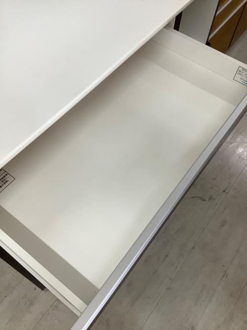 ニトリ レンジボード ブラウン×ホワイト 天板裏に若干劣化 54 2枚スライド扉 幅:約120㎝