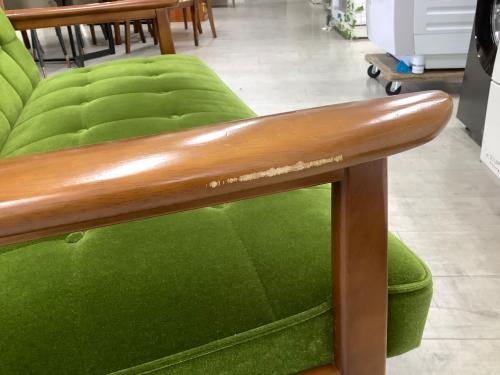 カリモク60 二人がけソファ グリーン カリモク60 ロビーチェア 2シーター モケットグリーン 2P ソファ 緑