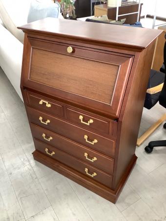 MARUNI (マルニ) ライティングビューロー ブラウン 89 5段 フラップ扉 地中海