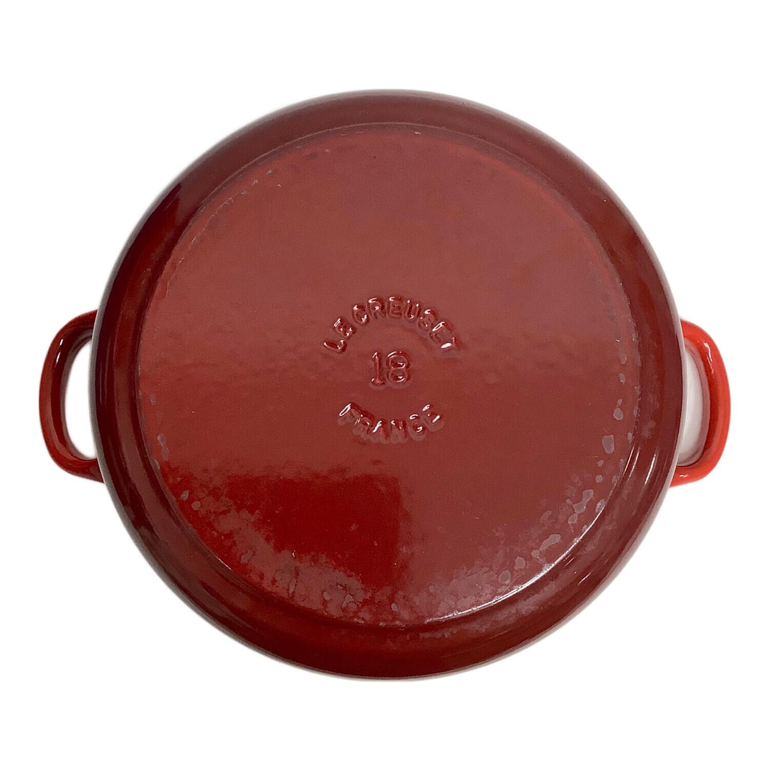 LE CREUSET (ルクルーゼ) 両手鍋 レッド 18 ココット・ロンド