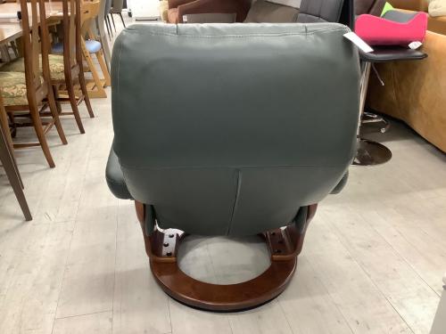 マナベインテリアハーツ リクライニングチェアー オットマン付 グリーン