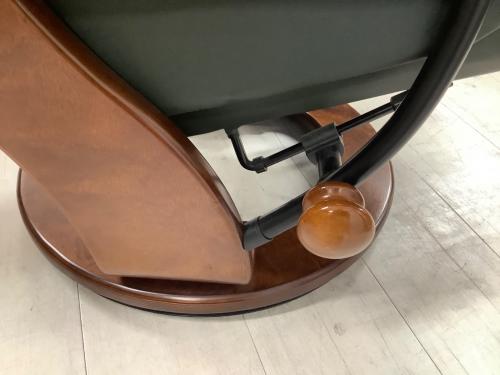 マナベインテリアハーツ リクライニングチェアー オットマン付 グリーン