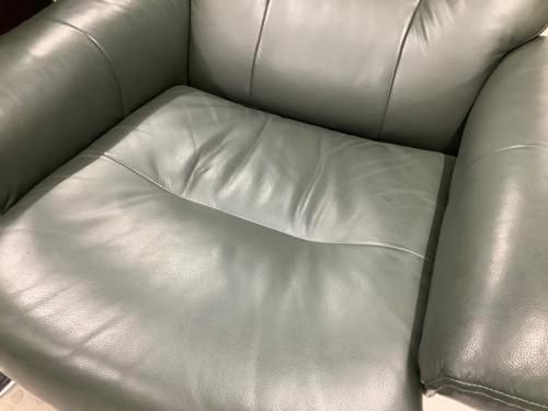 マナベインテリアハーツ リクライニングチェアー オットマン付 グリーン