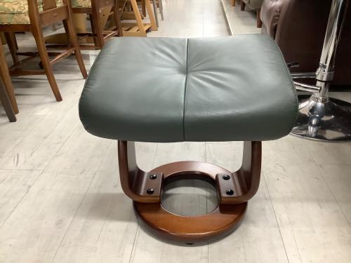 マナベインテリアハーツ リクライニングチェアー オットマン付 グリーン