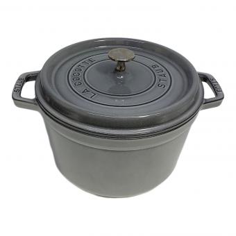 Staub (ストウブ) 両手鍋 グレー ピコ・ココット・ラウンド