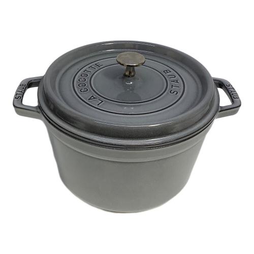 Staub (ストウブ) 両手鍋 グレー ピコ・ココット・ラウンド