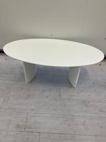 センターテーブル オーバル型 ホワイト 社団法人全国家具工業連合会