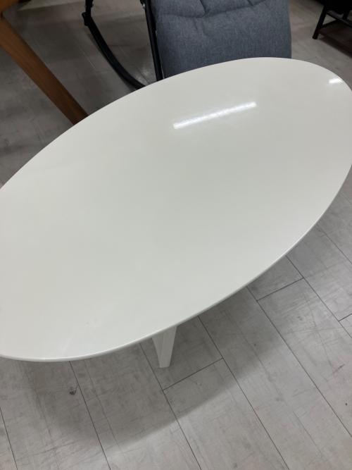 センターテーブル オーバル型 ホワイト 社団法人全国家具工業連合会