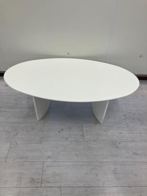 センターテーブル オーバル型 ホワイト 社団法人全国家具工業連合会