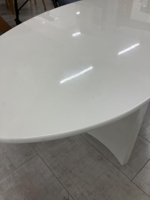 センターテーブル オーバル型 ホワイト 社団法人全国家具工業連合会