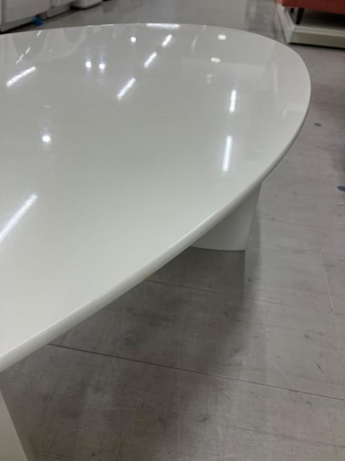 センターテーブル オーバル型 ホワイト 社団法人全国家具工業連合会