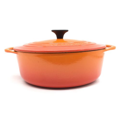 LE CREUSET (ルクルーゼ) 両手鍋 オレンジ ココット・ビス・ロンド22cm