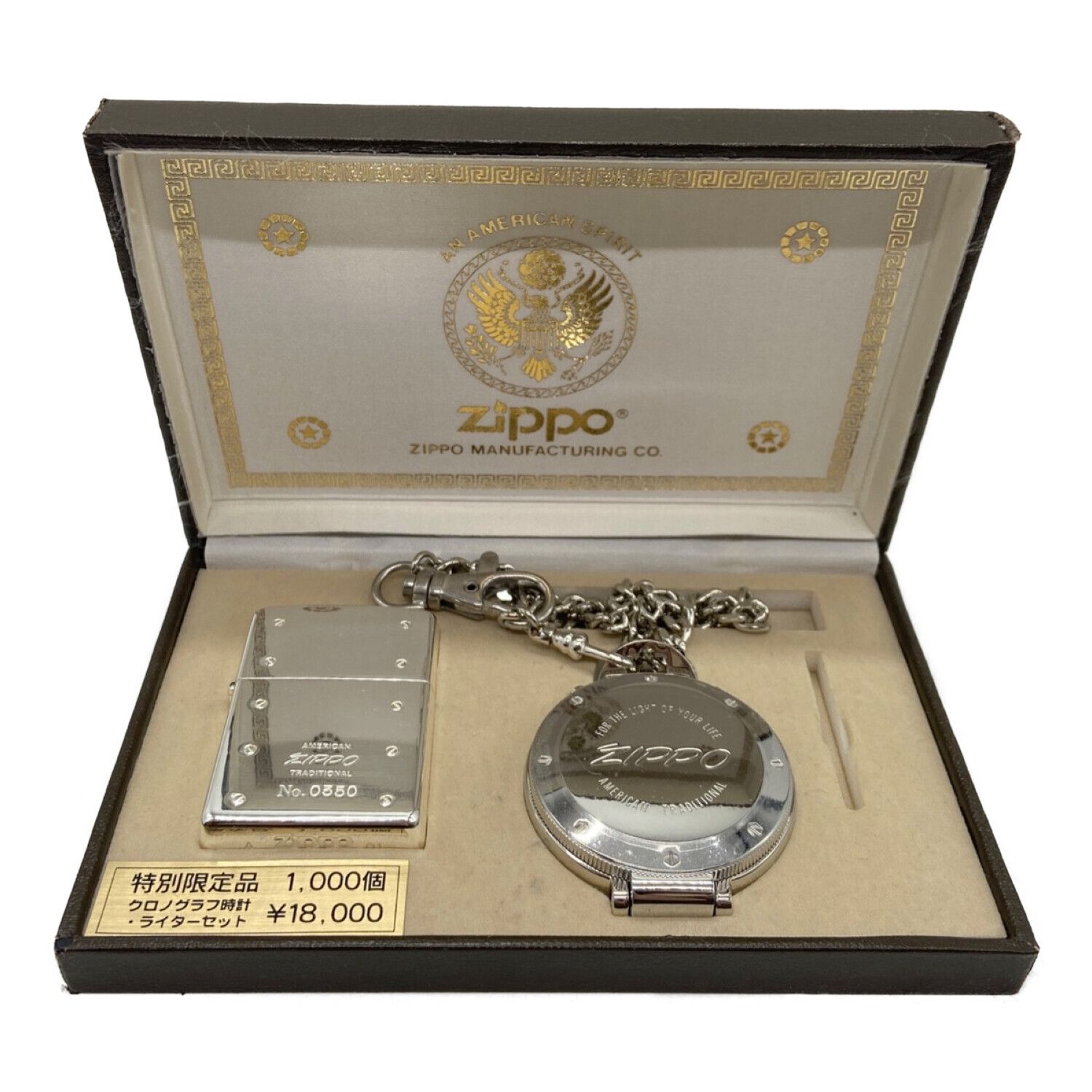 ZIPPO (ジッポ) クロノグラノ時計・ライターセット シリアル番号350