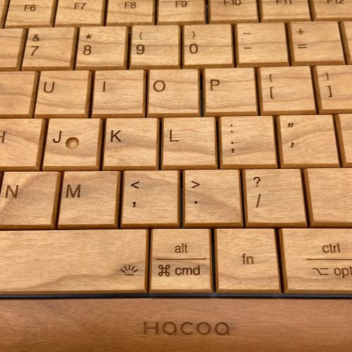 Hacoa ワイヤレスキーボード 木部：チェリー/ウォールナット 示 102