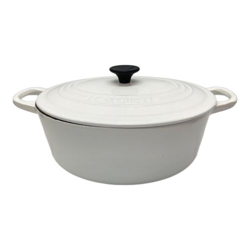 LE CREUSET (ルクルーゼ) 両手鍋 ホワイト 26cm ココット・オーバル