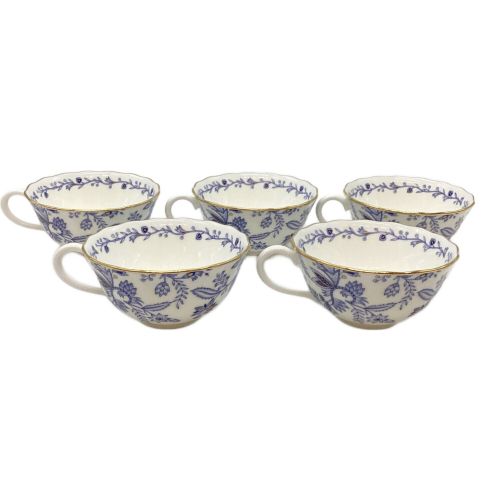 Noritake (ノリタケ) カップ&ソーサーセット ホワイト×ブルー 花柄 ブルーソレンティーノ 5Pセット