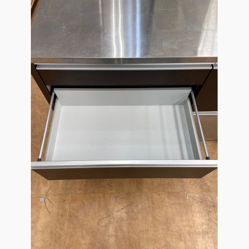 キッチンカウンター ダークブラウン 左側面穴有 スライド台