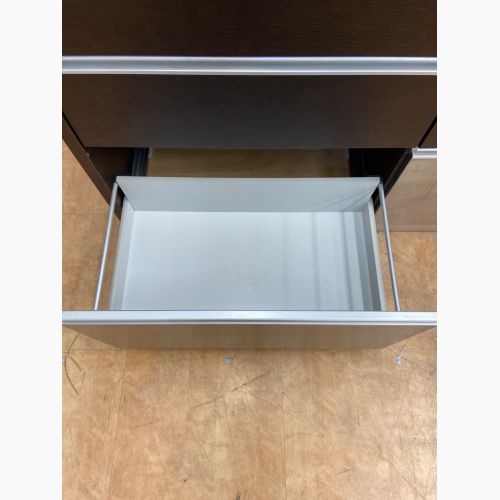 キッチンカウンター ダークブラウン 左側面穴有 スライド台