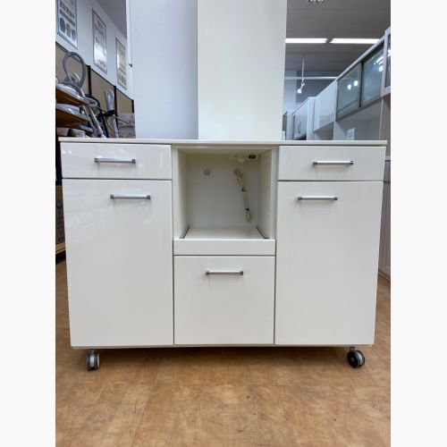 キッチンカウンター ホワイト 2枚扉 引き出し付き