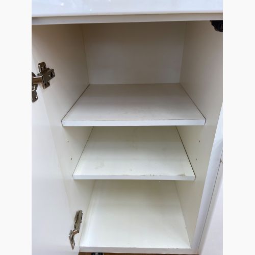 キッチンカウンター ホワイト 2枚扉 引き出し付き