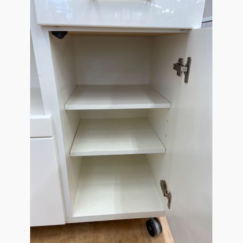 キッチンカウンター ホワイト 2枚扉 引き出し付き