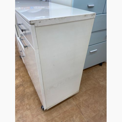 キッチンカウンター ホワイト 2枚扉 引き出し付き