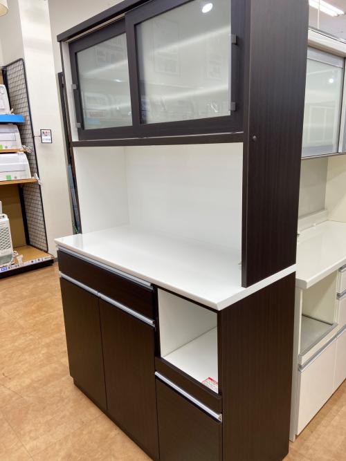 ニトリ レンジボード ダークブラウン×ホワイト 2枚スライド扉