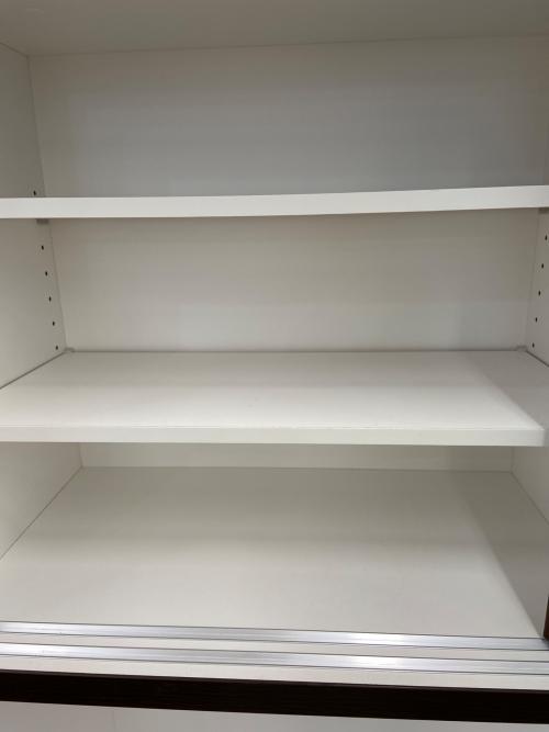 ニトリ レンジボード ダークブラウン×ホワイト 2枚スライド扉