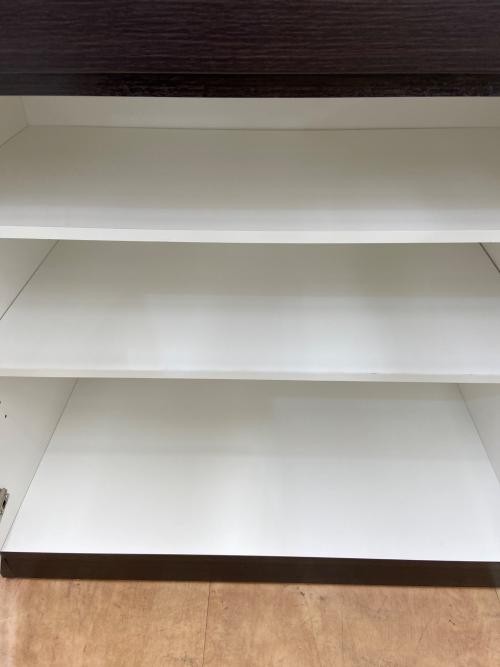 ニトリ レンジボード ダークブラウン×ホワイト 2枚スライド扉