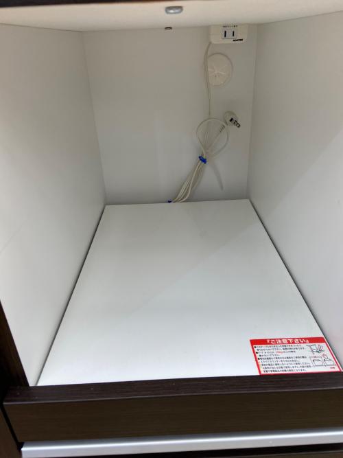 ニトリ レンジボード ダークブラウン×ホワイト 2枚スライド扉