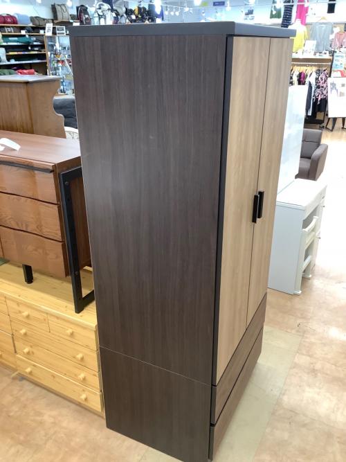 三幸ジャパン (サンコウジャパン) ワードローブ ナチュラル×ダークブラウン 20 2枚扉 2段引き出し BISCUIT 80 FUKU