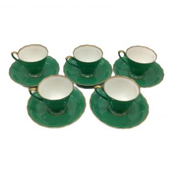 香蘭社 (コウランシャ) カップ&ソーサー グリーン菊 5Pセット