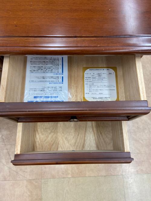 両脇デスク ブラウン アンティーク調 椅子付き 木製