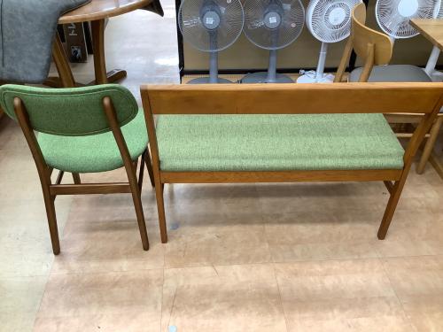 ダイニング3点セット ナチュラル×グリーン 312