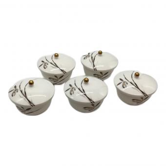 香蘭社 (コウランシャ) 蓋付湯呑み揃え 黒蘭 5Pセット