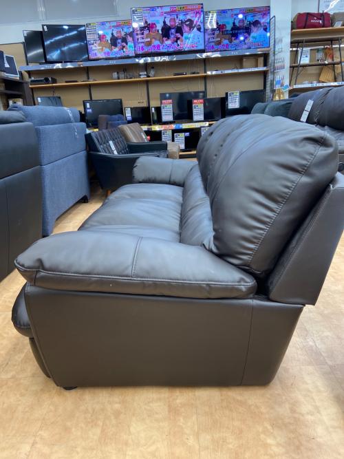 3人掛けソファー ブラウン 合皮