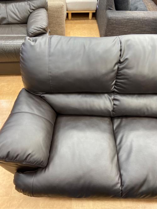 3人掛けソファー ブラウン 合皮