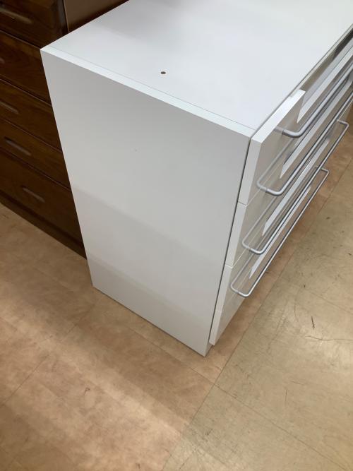 4段チェスト ホワイト 4段 ガラス×木製