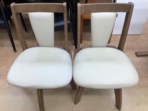 ニトリ ダイニング3点セット ブラウン×ホワイト 117 テーブル:GK70 チェア:リックIN