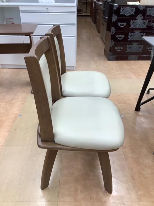 ニトリ ダイニング3点セット ブラウン×ホワイト 117 テーブル:GK70 チェア:リックIN