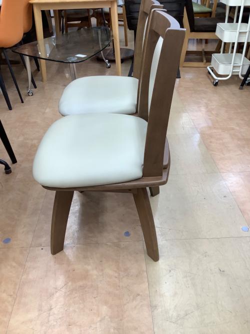 ニトリ ダイニング3点セット ブラウン×ホワイト 117 テーブル:GK70 チェア:リックIN