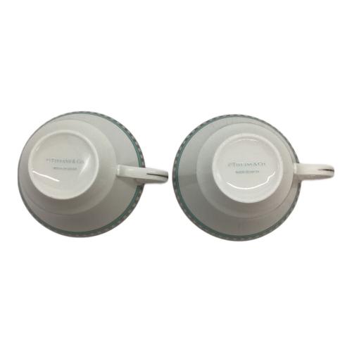TIFFANY & Co. (ティファニー) カップ&ソーサー プラチナブルーバンド 2Pセット