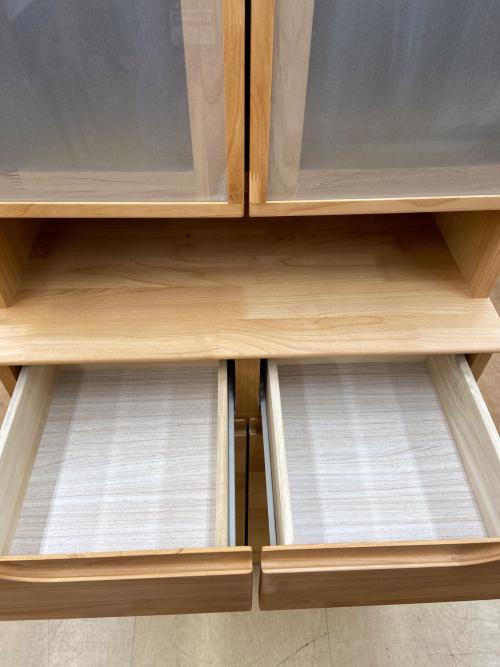 ニトリ 食器棚 ナチュラル 380 2枚扉 引出② アルナス3 70