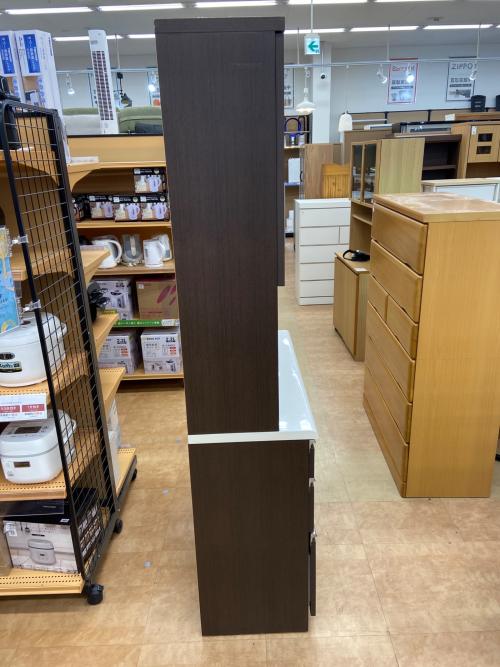 レンジボード ダークブラウン 3枚扉 スライド台